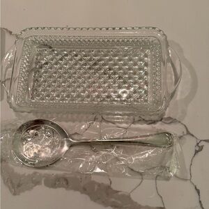 Vintage Leonard Silver Manufacturing Crystal Cranberry Set NIB